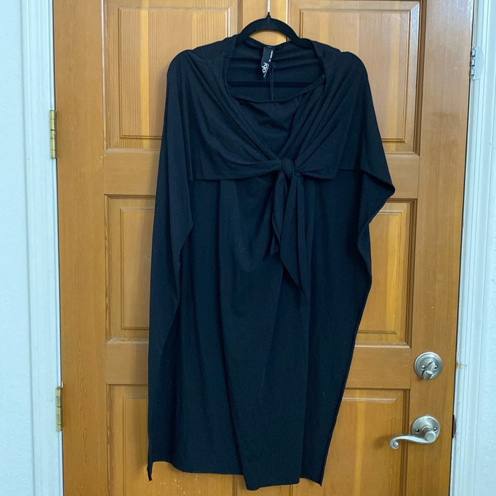 NWT Bobi Los Angeles Black Shawl Midi Dress